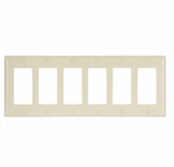 Eaton Wiring 6-Gang Thermoset Decorator Wallplate, Ivory