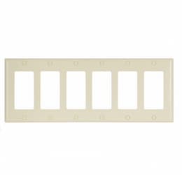 Eaton Wiring 6-Gang Thermoset Decorator Wallplate, Ivory