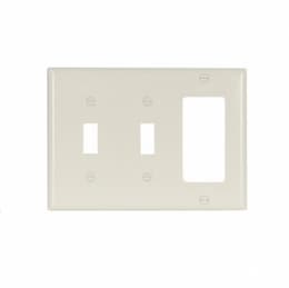 3-Gang Thermoset Decorator & Toggle Switch Wallplate, Almond