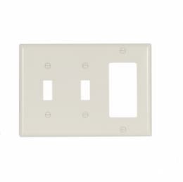 Eaton Wiring 3-Gang Thermoset Decorator & Toggle Switch Wallplate, Light Almond