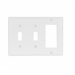 3-Gang Thermoset Decorator & Toggle Switch Wallplate, White