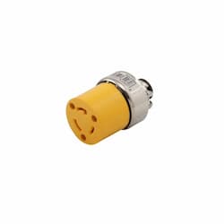 20 Amp Locking Connector, NEMA L5-20, 125V, Yellow