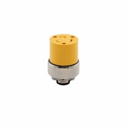 20 Amp Locking Connector, NEMA L6-20, 250V, Yellow