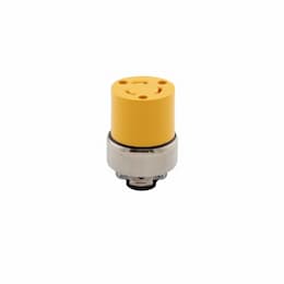 20 Amp Locking Connector, NEMA L6-20, 250V, Yellow