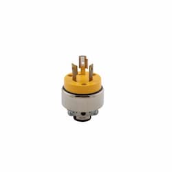 20 Amp Locking Connector, NEMA L10-20, 125V-250V, Yellow