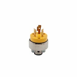 20 Amp Locking Plug, NEMA L6-20, 250V, Yellow