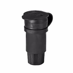 15 Amp Locking Connector, Watertight, NEMA L7-15, Black