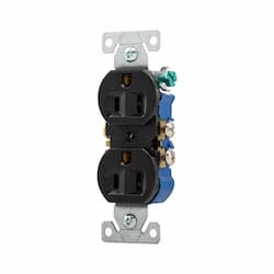 15 Amp NEMA 5-15R 125V Duplex Receptacle Outlet, Black