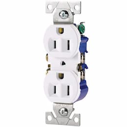 Eaton Wiring 15 Amp NEMA 5-15R 125V Duplex Receptacle Outlet, White