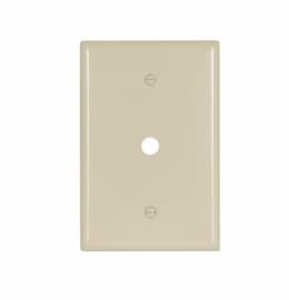 1-Gang Coax & Phone Wall Plate, Oversize, Thermoset, Ivory