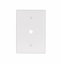 1-Gang Coax & Phone Wall Plate, Oversize, Thermoset, White