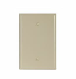 1-Gang Blank Wall Plate, Oversize, Thermoset, Ivory