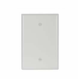 1-Gang Blank Wall Plate, Oversize, Thermoset, White