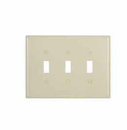 Eaton Wiring 3-Gang Toggle Switch Wall Plate, Oversize, Ivory