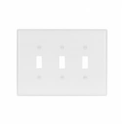 3-Gang Toggle Switch Wall Plate, Oversize, White