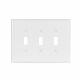 3-Gang Toggle Switch Wall Plate, Oversize, White