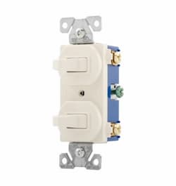 15 Amp Toggle Switches, Combination, Light Almond