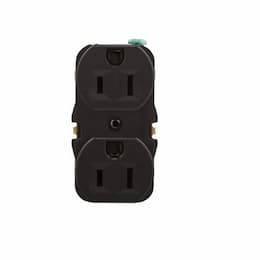 15 Amp NEMA 5-15R 125V Duplex Receptacle Outlet, Push Wire Only, No Strap