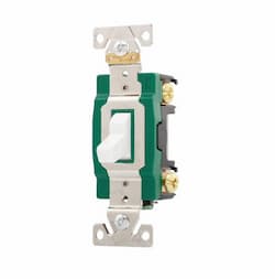 30 Amp Toggle Switch, Single Pole, White