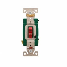 Eaton Wiring 30 Amp Toggle Switch, Industrial Grade, Red