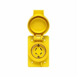 30 Amp Non-NEMA 120V/208V 30Y Watertight Locking Receptacle, Yellow