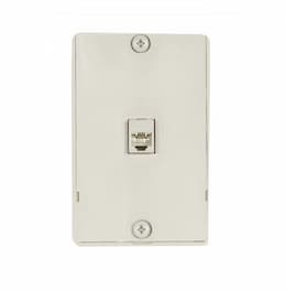 4-Conductor Phone Wall Jack, RJ14, Light Almond