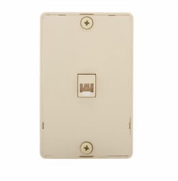 4-Conductor Phone Wall Jack, RJ14, Ivory