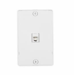 4-Conductor Phone Wall Jack, RJ14, White