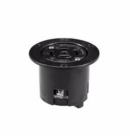 10/20 Amp Flanged Outlet, 4-Pole, Non-NEMA, Black