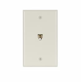 4-Conductor Phone Wall Jack, RJ14 & RJ25, Light Almond