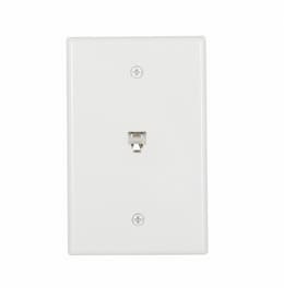 4-Conductor Phone Wall Jack, RJ14, Mid-Size, White