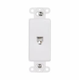 4-Conductor Phone Jack Insert, White 