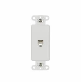 6-Conductor Decorative Phone Jack, White