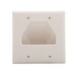 15 Amp Multimedia Wall Plate, 2-Gang, Mid-Size, White