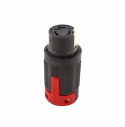 50 Amp Locking Connector, Non-NEMA, 3-Pole, Black/Red