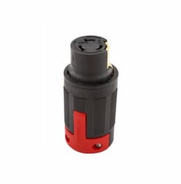 50 Amp Locking Connector, Non-NEMA, 3-Pole, Black/Red