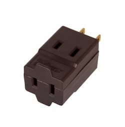 Eaton Wiring 15 Amp Cube Tap, Three Outlet, NEMA 1-15R, Brown