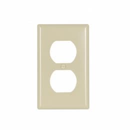 Standard Size Extra Depth Duplex Receptacle Thermoset Wallplate, Ivory