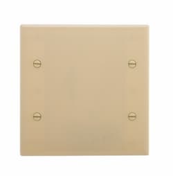 Eaton Wiring 2-Gang Blank Wall Plate, Standard Size, Thermoset, Ivory