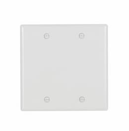 2-Gang Blank Wall Plate, Standard Size, Thermoset, White