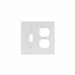 2-Gang Toggle & Duplex Wallplate, Standard, Ivory