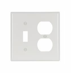 2-Gang Combination Wall Plate, Standard Size, White