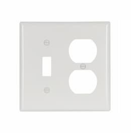 2-Gang Combination Wall Plate, Standard Size, White