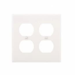 Standard Size Extra Depth 2-Gang Duplex Receptacle Wallplate, White