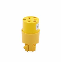 20 Amp Electrical Connector, NEMA 6-20R, Yellow
