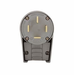 60 Amp Electric Plug, Angled, NEMA 18-60P, Black