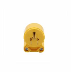 15 Amp Straight Blade Plug, Angled, 2-Pole, 3-Wire, #18-12 AWG, 125V, Yellow