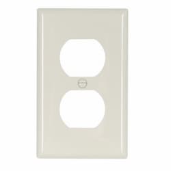 1-Gang Duplex Receptacle Wall Plate, Nylon, Light Almond, Bulk