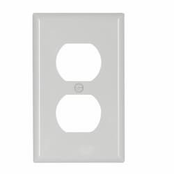 Standard Size Duplex Receptacle Nylon Wallplate, White