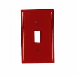 Eaton Wiring 1-Gang Toggle Switch Wall Plate, Standard, Red